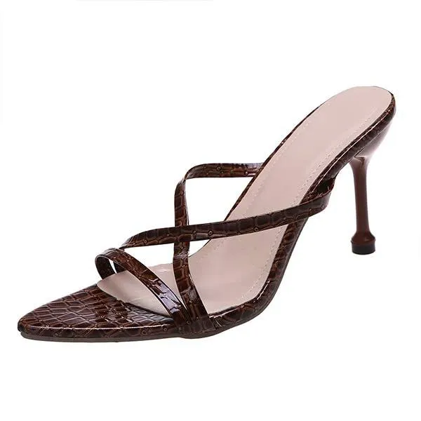Women's Sexy Pointed-Toe Thin Strap Stiletto Heel Sandals 69695075C