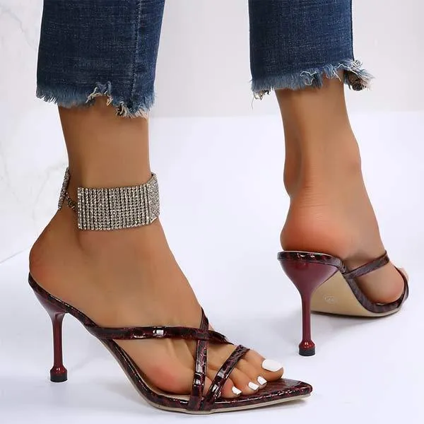 Women's Sexy Pointed-Toe Thin Strap Stiletto Heel Sandals 69695075C